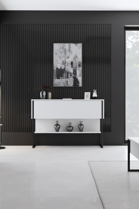 Hanah Home Luxe Cómoda Blanco y Negro